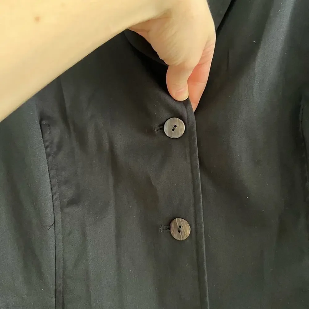 Chicos Black Cotton Classic Blazer Lightweight Jacket Size 1 - Picture 3 of 6
